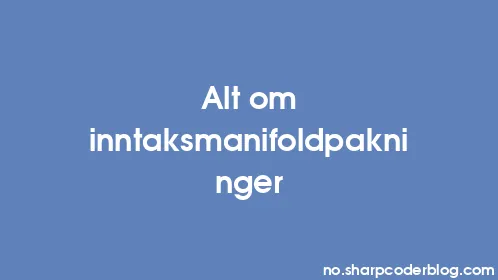 Alt om inntaksmanifoldpakninger - Thumbnail