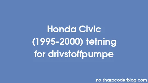 Honda Civic (1995-2000) tetning for drivstoffpumpe - Thumbnail
