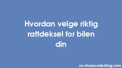 Hvordan velge riktig rattdeksel for bilen din - Thumbnail