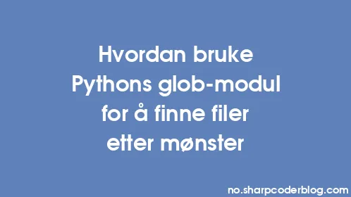 Hvordan bruke Pythons glob-modul for å finne filer etter mønster - Thumbnail