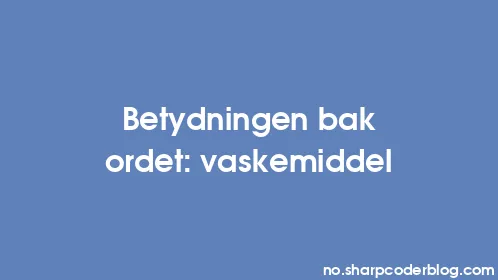 Betydningen bak ordet: vaskemiddel - Thumbnail