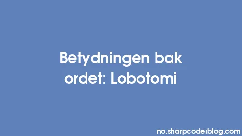 Betydningen bak ordet: Lobotomi - Thumbnail