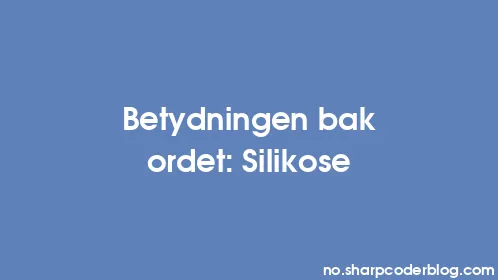 Betydningen bak ordet: Silikose - Thumbnail