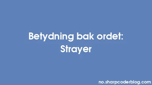 Betydning bak ordet: Strayer - Thumbnail