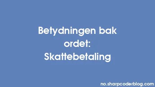 Betydningen bak ordet: Skattebetaling - Thumbnail