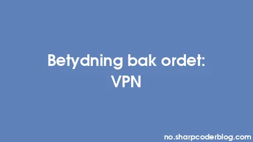 Betydning bak ordet: VPN - Thumbnail