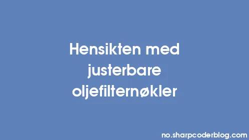 Hensikten med justerbare oljefilternøkler - Thumbnail
