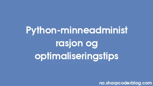 Python-minneadministrasjon og optimaliseringstips - Thumbnail