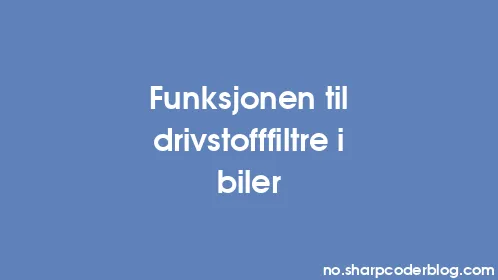 Funksjonen til drivstofffiltre i biler - Thumbnail