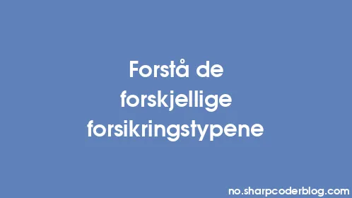 Forstå de forskjellige forsikringstypene - Thumbnail