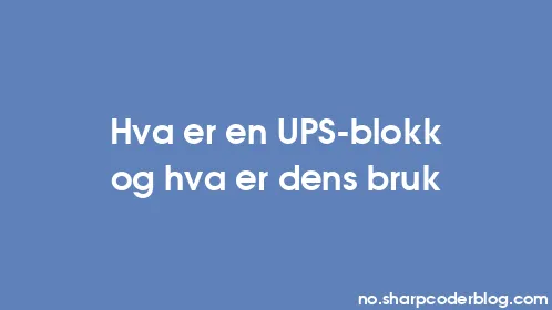 Hva er en UPS-blokk og hva er dens bruk - Thumbnail