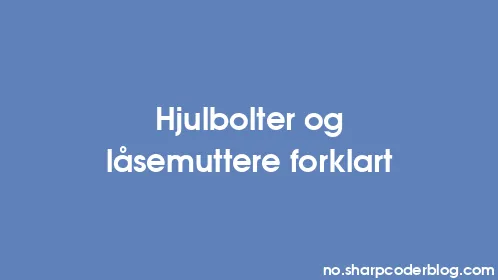 Hjulbolter og låsemuttere forklart - Thumbnail