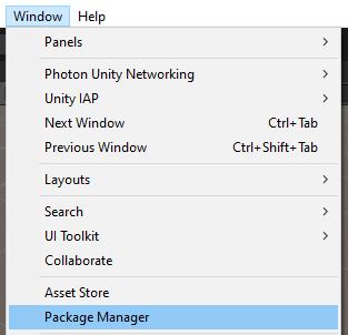 Unity Package Manager-meny