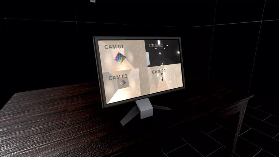 Sikkerhetskamerasystem i Unity.